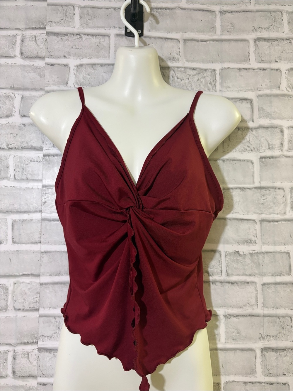 SHEIN Wine Twist-Front Spaghetti Strap Camisole size medium